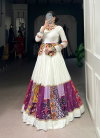 White Colour Pure Rayon With Mirror Work Lehenga With Blouse Wholesale In India NNK1704
